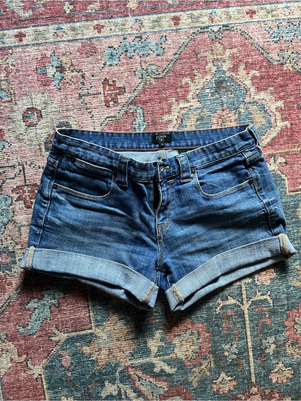 J. Crew Medium Blue Rolled Cuff Denim Shorts